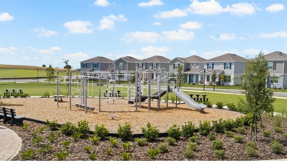 Playground infantil do Wellness Ridge Clermont FL, comunidade Lennar para brasileiros em Orlando