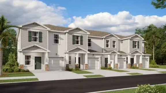 Fachada do modelo Amalfi no Wellness Ridge Clermont FL, casa Lennar em Orlando para brasileiros