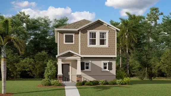 Fachada do modelo Autumn no Wellness Ridge Clermont FL, casa Lennar em Orlando para brasileiros