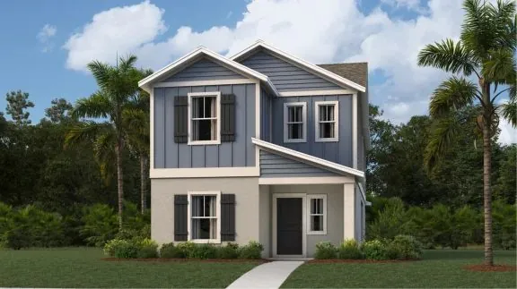 Fachada do modelo Brookside no Wellness Ridge Clermont FL, casa Lennar em Orlando para brasileiros