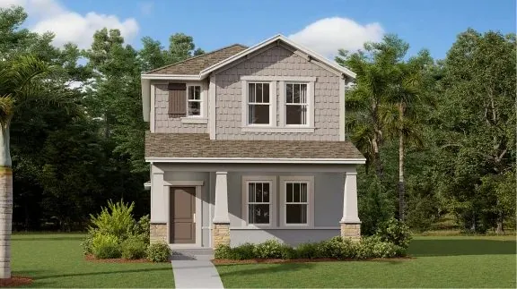 Fachada do modelo Cascade no Wellness Ridge Clermont FL, casa Lennar em Orlando para brasileiros