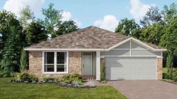 Fachada do modelo Hendrix no Wellness Ridge Clermont FL, casa Lennar em Orlando para brasileiros