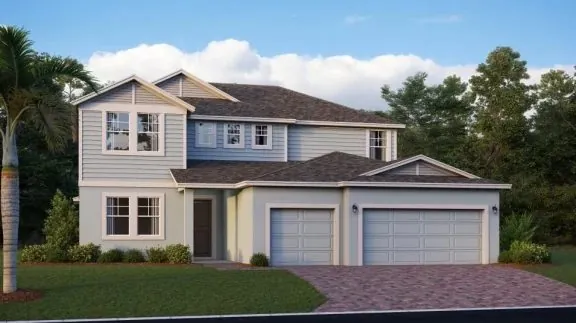 Fachada do modelo Summerlin no Wellness Ridge Clermont FL, casa Lennar em Orlando para brasileiros