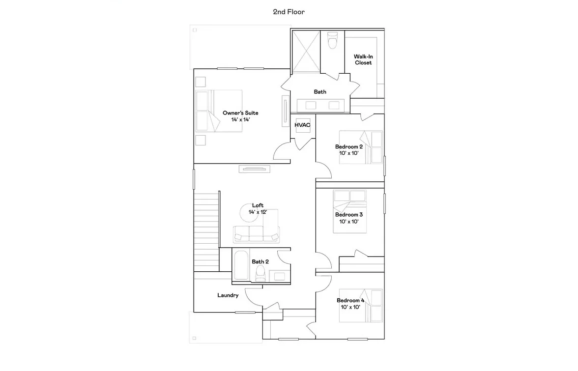 Planta baixa 2º andar do modelo Capri, Wellness Ridge Clermont FL, Lennar Orlando