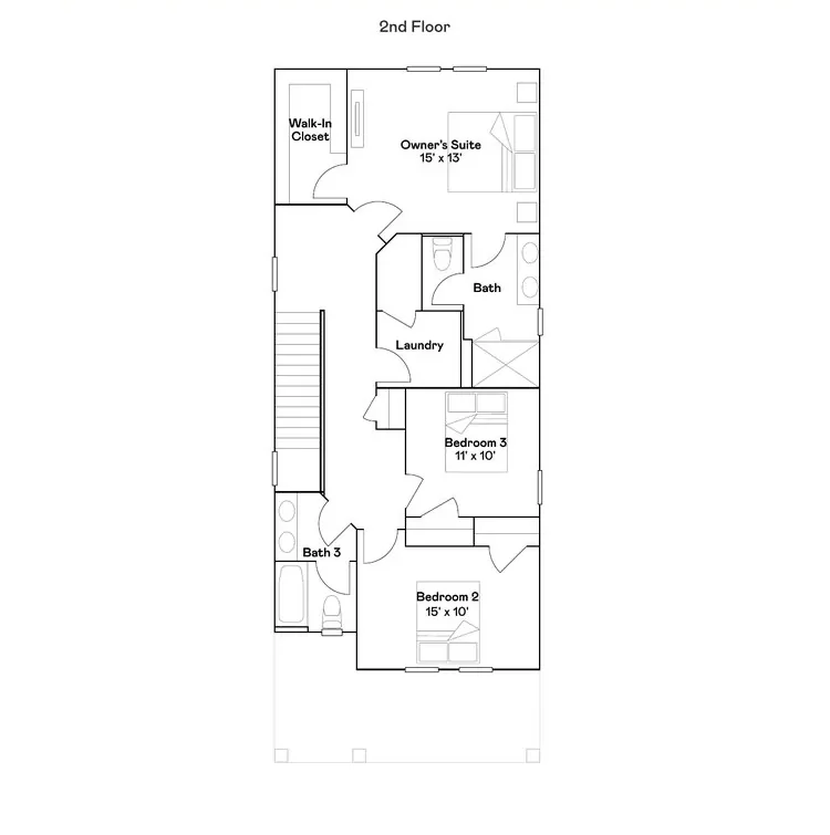 Planta baixa 2º andar do modelo Cascade, Wellness Ridge Clermont FL, Lennar Orlando