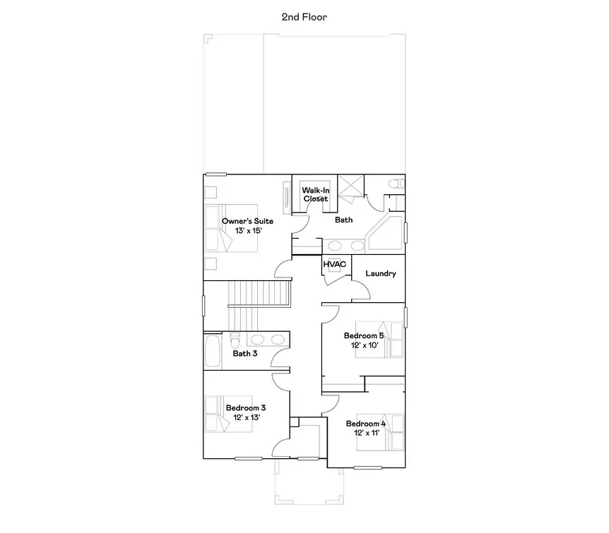 Planta baixa 2º andar do modelo Delray, Wellness Ridge Clermont FL, Lennar Orlando