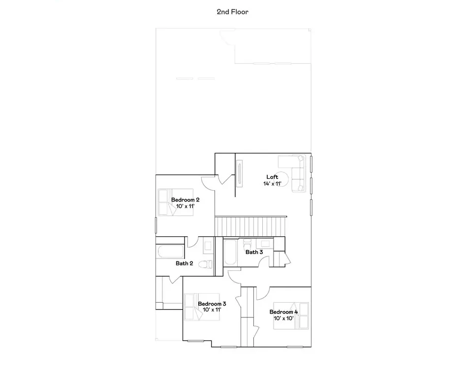 Planta baixa 2º andar do modelo Lucia, Wellness Ridge Clermont FL, Lennar Orlando