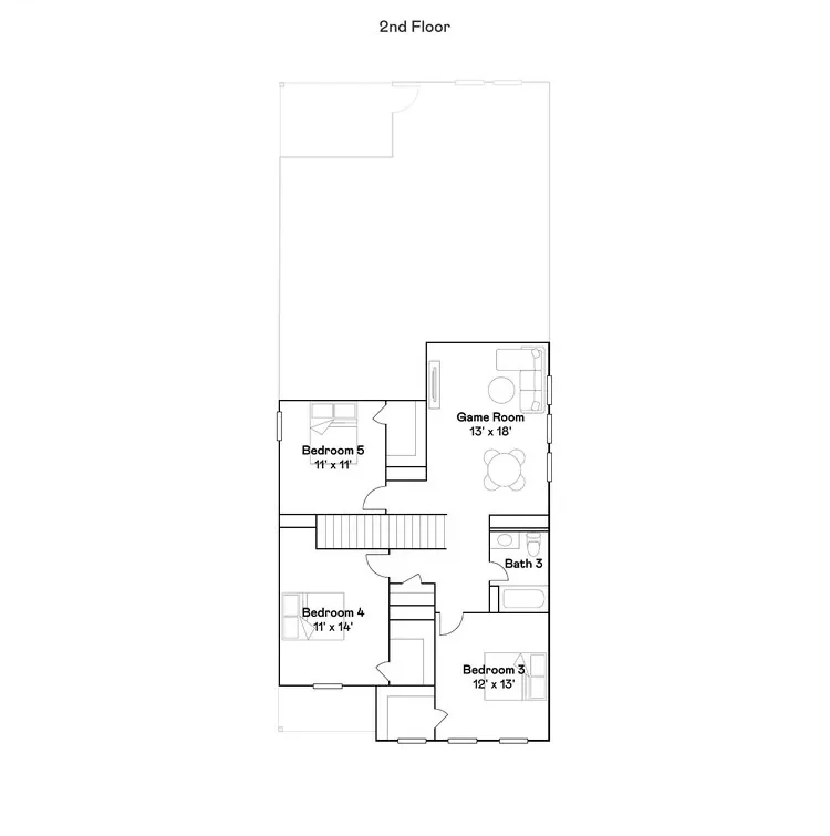 Planta baixa 2º andar do modelo Santo, Wellness Ridge Clermont FL, Lennar Orlando