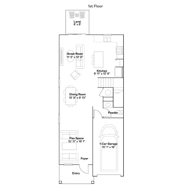 Planta baixa térreo do modelo Sienna, Wellness Ridge Clermont FL, Lennar Orlando