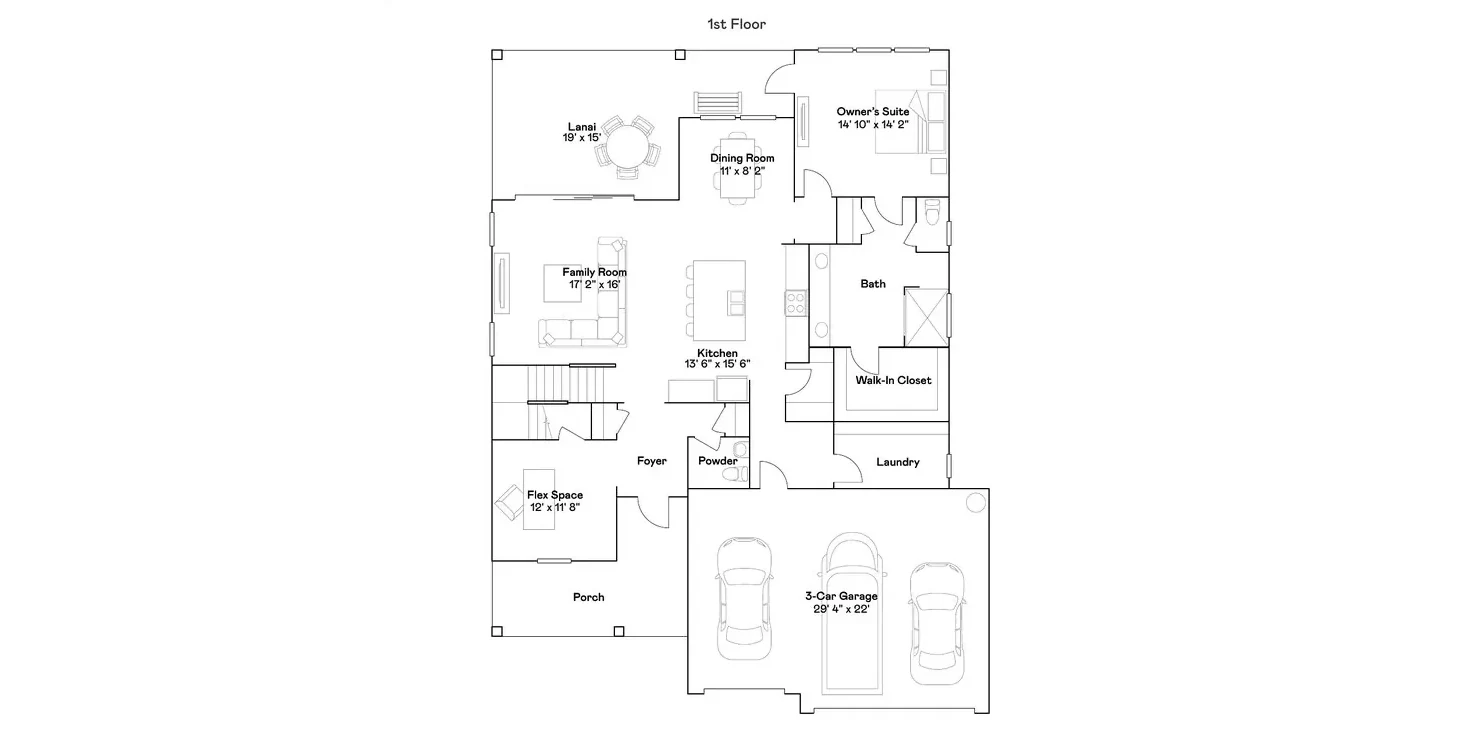Planta baixa térreo do modelo Summerlin, Wellness Ridge Clermont FL, Lennar Orlando